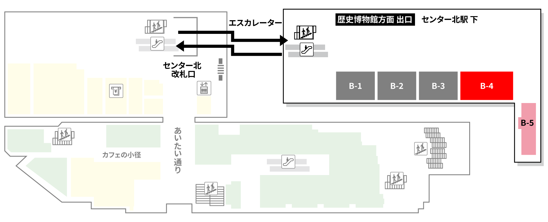 B-4の場所を示したフロアマップ