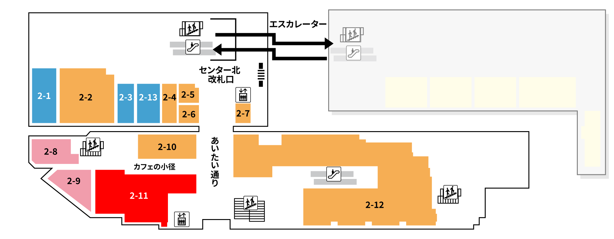2-11の場所を示したフロアマップ