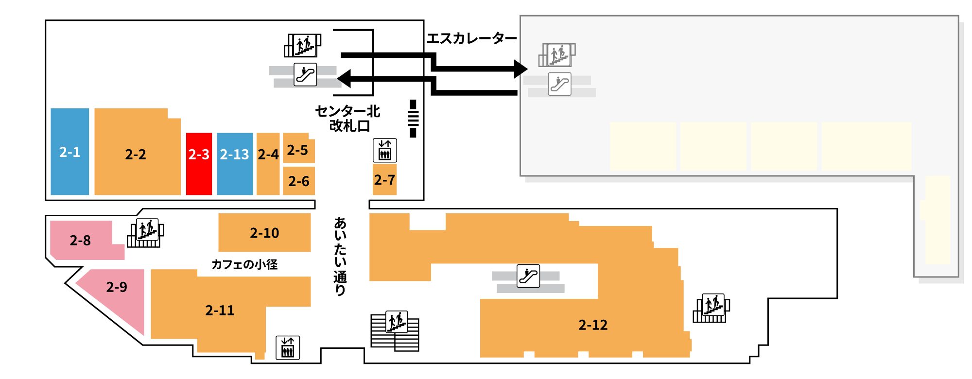 2-3の場所を示したフロアマップ
