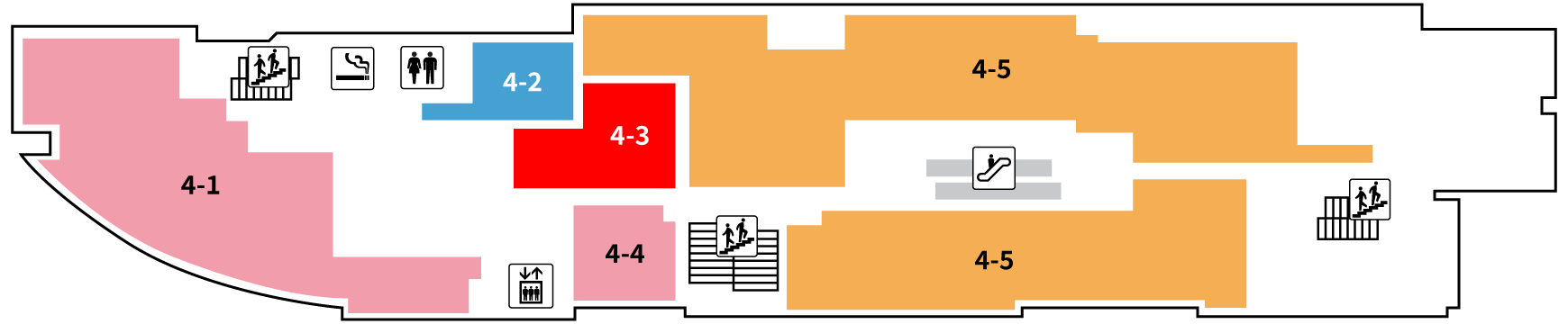 4-3の場所を示したフロアマップ