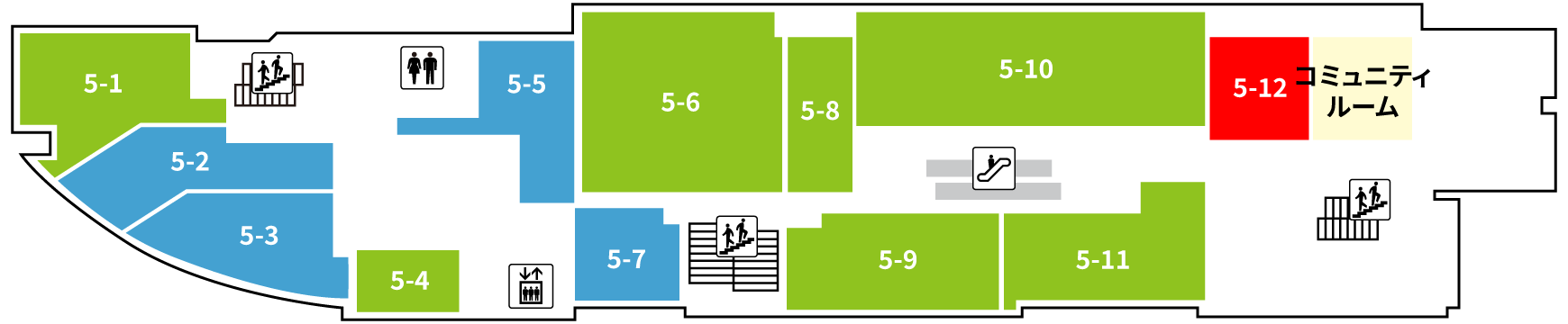 5-12の場所を示したフロアマップ